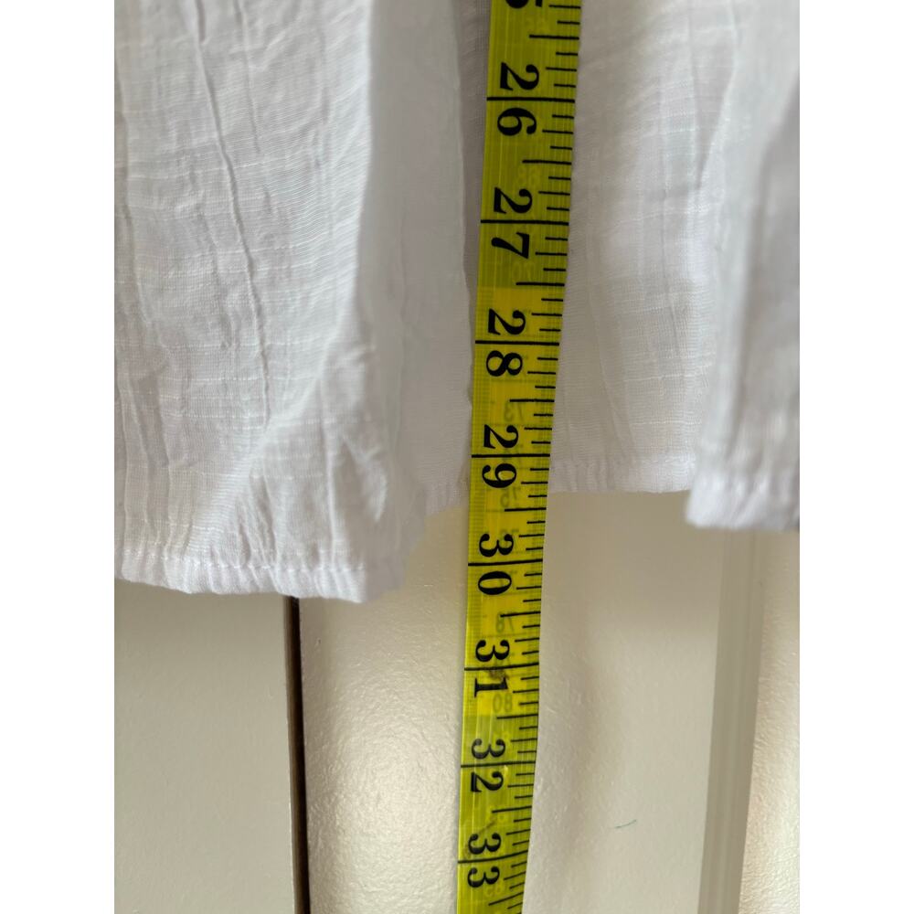 Counterparts White Peasant Blouse Women XL Boho Tie Neck Bell Sleeve Tunic Top - Picture 7 of 9